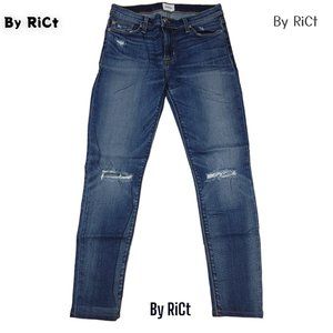 Hudson Nico Super Skinny Mid Rise Women's Ankle Jeans Size 28 Stretch Distressed